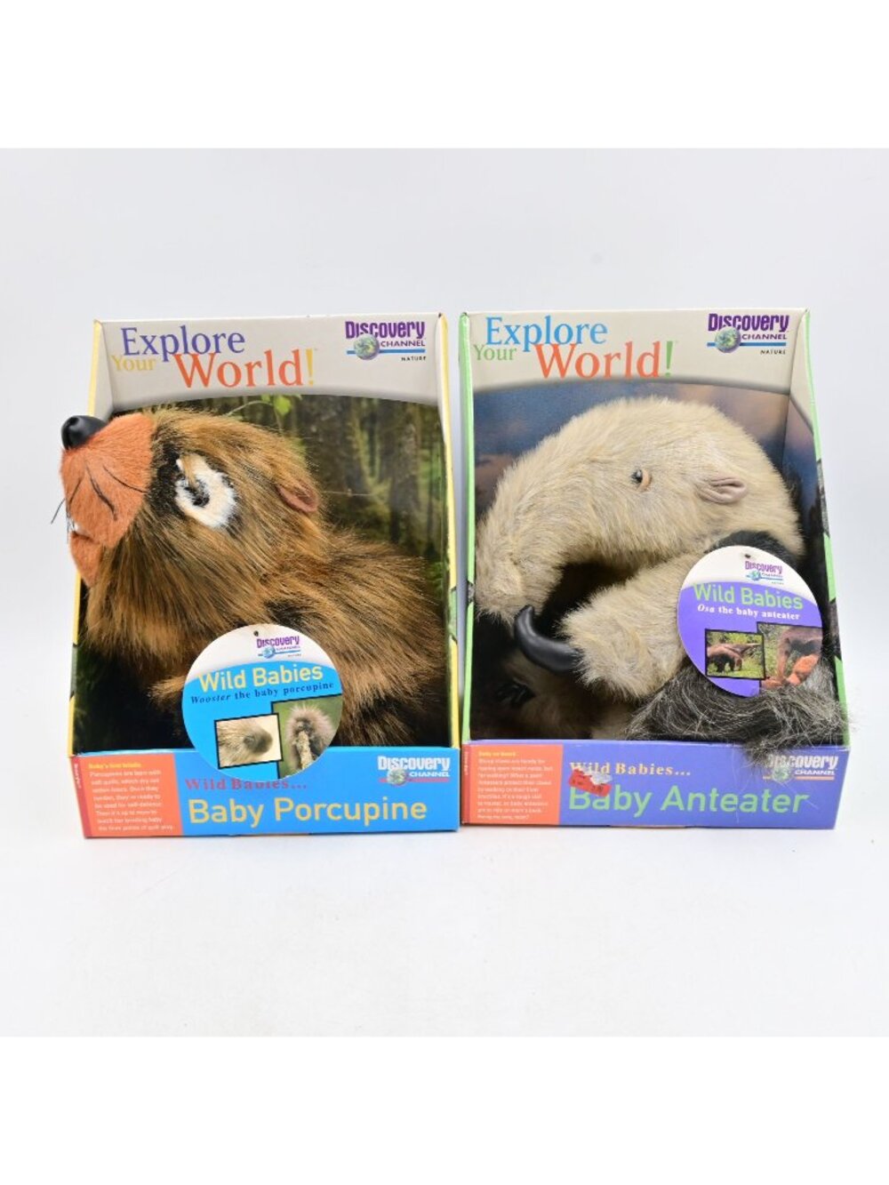 Discovery Channel Wild Babies Plush Porcupine Anteater 1999 Vintage NIB